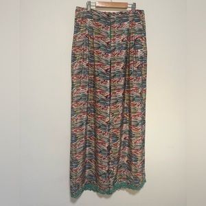 Vintage Zebra Colorful Print Wide legged Pants